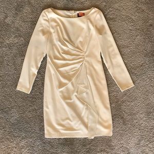 Adrianna Papell winter white long sleeve dress